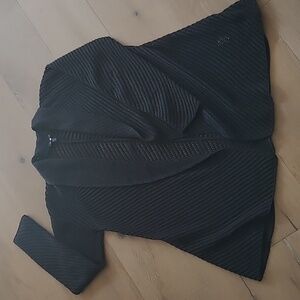 Eileen Fisher Cardigan Women's Med Black 100% Merino Wool Open Cardigan Sweater